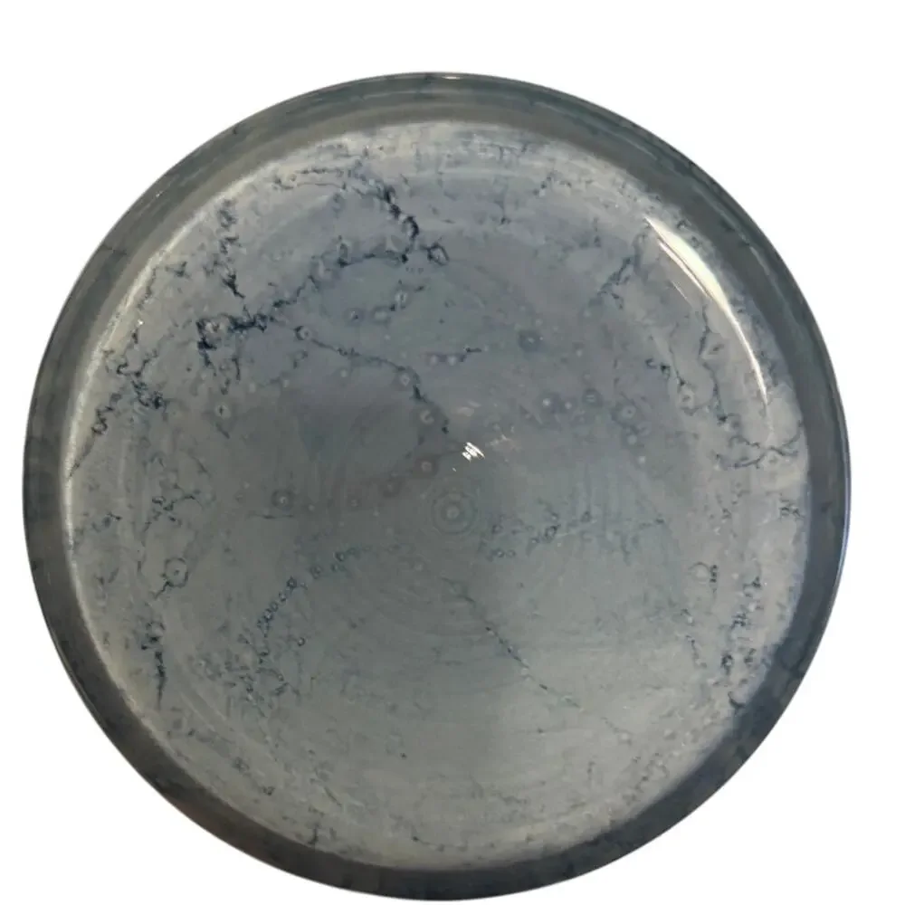 Krosno Jozefina Blue Marbled Vase Glass‎ Triple Cased Handkerchief